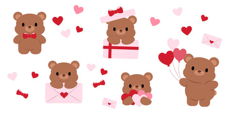 illustration of a bear full of love on Valentine's Day