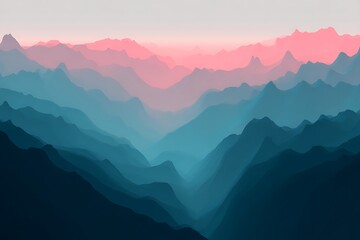 Fototapeta premium Abstract mountains landscape gradient color layers