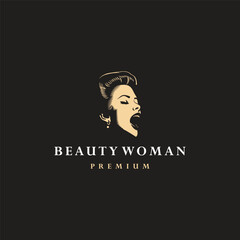 Woman logo vector icon illustration