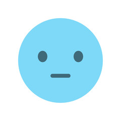 Fototapeta premium 無表情でフリーズした真顔の絵文字 - スン…とした無言や無感情なイラスト素材