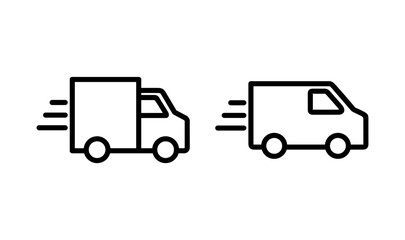 Delivery truck icon logo design. Delivery truck sign and symbol. Shipping fast delivery icon