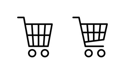 Shopping icon logo design. Shopping cart sign and symbol. Trolley icon