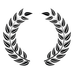 Obraz premium Hand Drawn Laurel Leaf Circle Vector Illustration.