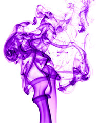 Fototapeta premium Abstract Purple Smoke Rising Against A Transparent Background Showing Fluid Forms And Delicate Patterns