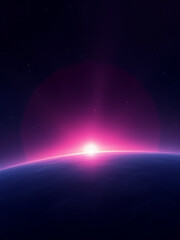 planet earth in space, Black dark deep blue violet purple fuchsia pink