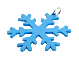 Blue Snowflake Ornament Isolated Against a Transparent Background Suitable for Festive Holiday Decorations