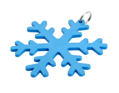 Blue Snowflake Ornament Isolated Against a Transparent Background Suitable for Festive Holiday Decorations