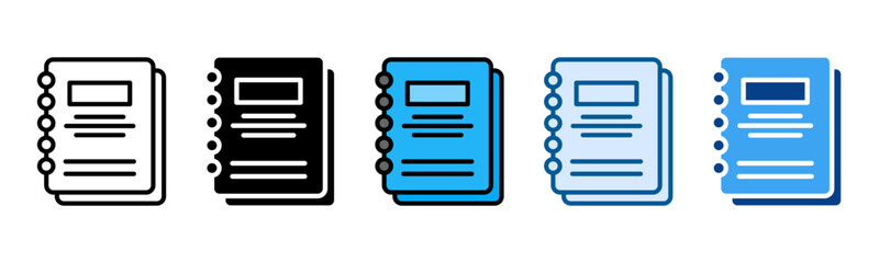 Notebook Page Icon Set Multiple Style Collection