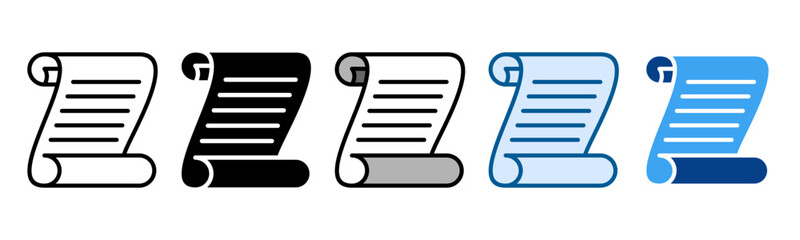 Paper Scroll Icon Set Multiple Style Collection © Sunoto