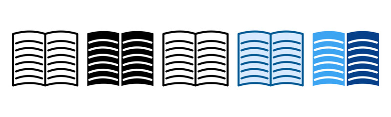 Book Page Icon Set Multiple Style Collection