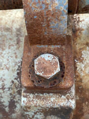 rusty metal plate on the old rusty door