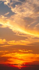 Fototapeta premium Background of the evening sky with golden orange color