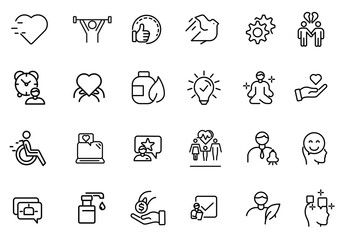 Psychology and mental line icons collection. vector