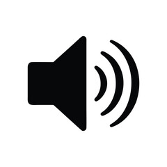 A clean and modern sound vector icon featuring speaker waves or sound bars, designed in a minimalist style. Perfect for music apps, audio equipment brands, podcasts, and multimedia projects. The icon 