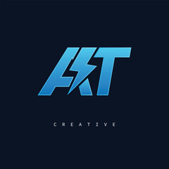 Obraz premium AT Monogram Logo – Bold Modern Letter mark for Creative Branding, Tech & Energy Identity