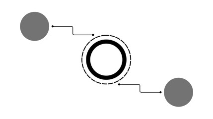 Dynamic infographic illustrating connections in a circular data model digital space infographic style abstract view