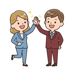 Cartoon-style managers in a business stance.