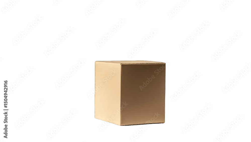 Aufkleber a light beige cube sits centrally against a pure black background; subtle shadowing suggests depth a