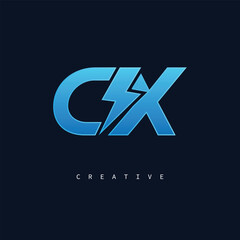 Fototapeta premium CX Monogram Logo – Bold Modern Letter mark for Creative Branding, Tech & Energy Identity