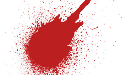 Un tache rouge écarlate sur un fond blanc.