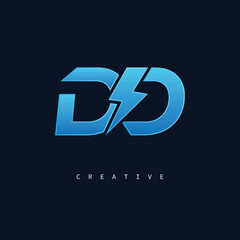 Obraz premium DD Monogram Logo – Bold Modern Letter mark for Creative Branding, Tech & Energy Identity