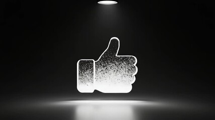 Thumbs up icon, transparent, dark background - Powered by Adobe