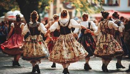 Obraz premium Locals dance polka, Oktoberfest.