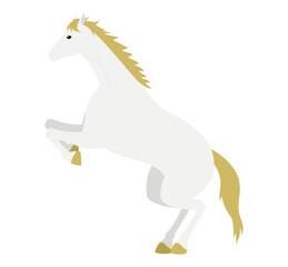 Simple vector illustration of a horse standing up to jump