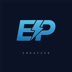 Fototapeta premium EP Monogram Logo – Bold Modern Letter mark for Creative Branding, Tech & Energy Identity