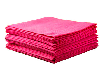 Stack of Red Paper Napkins Isolated on Transparent Background