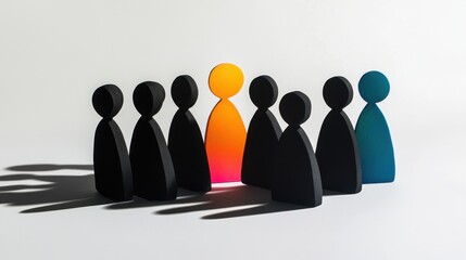 Diversity in the Workplace: A Colorful Representation of Teamwork and Inclusion Isolated on White Background