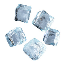 Fototapeta premium Ice cubes isolated on transparent background