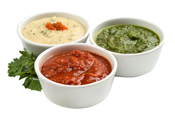 Bowls with Sauces Isolated on Transparent Background