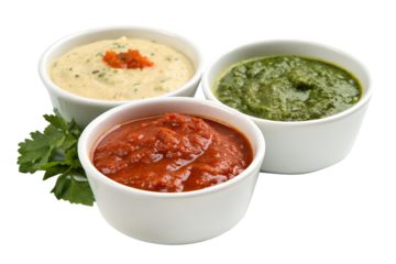 Bowls with Sauces Isolated on Transparent Background