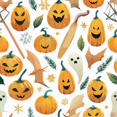 eamless 3D-style vector pattern featuring colorful holiday icons from Christmas, Halloween, and Valentine’s Day, designed with playful symmetry and bold festive energy