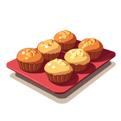 Colorful muffins on a baking sheet, evoking warmth and creativity