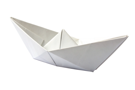 Paper Boat Isolated on Transparent Background