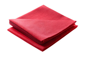 Red Paper Napkin Isolated on Transparent Background
