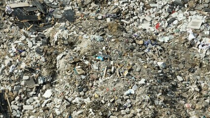 The aerial view of concrete and debris highlights the vast potential for recycling materials from...