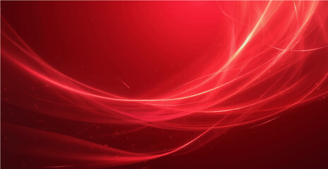 Abstract light lines on red background.