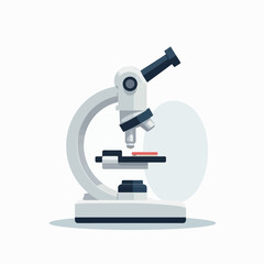Gray and White Microscope Illustration on White Background