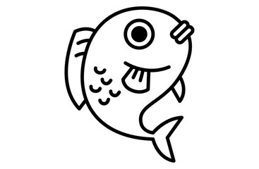 鯛のシンプルアイコンベクターイラスト 正月 縁起物 日本 和風