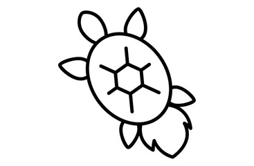 Fototapeta premium 亀のシンプルアイコンベクターイラスト 正月 縁起物 日本 和風 カメ