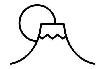富士山のシンプルアイコンベクターイラスト 正月 縁起物 日本 和風 日の出