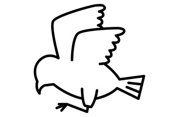 鷹のシンプルアイコンベクターイラスト 正月 縁起物 日本 和風