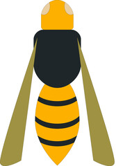 Illustration of a Wasp with Yellow Stripes