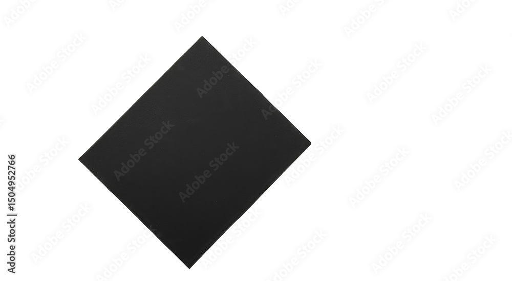 Aufkleber a dark gray, slightly textured, diamond-shaped object is presented against a pure black backdrop, su