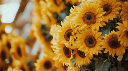 Colorful Mixed Flower Bouquet on Bright Background