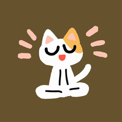 a cat with a yellow bow sitting on the ground