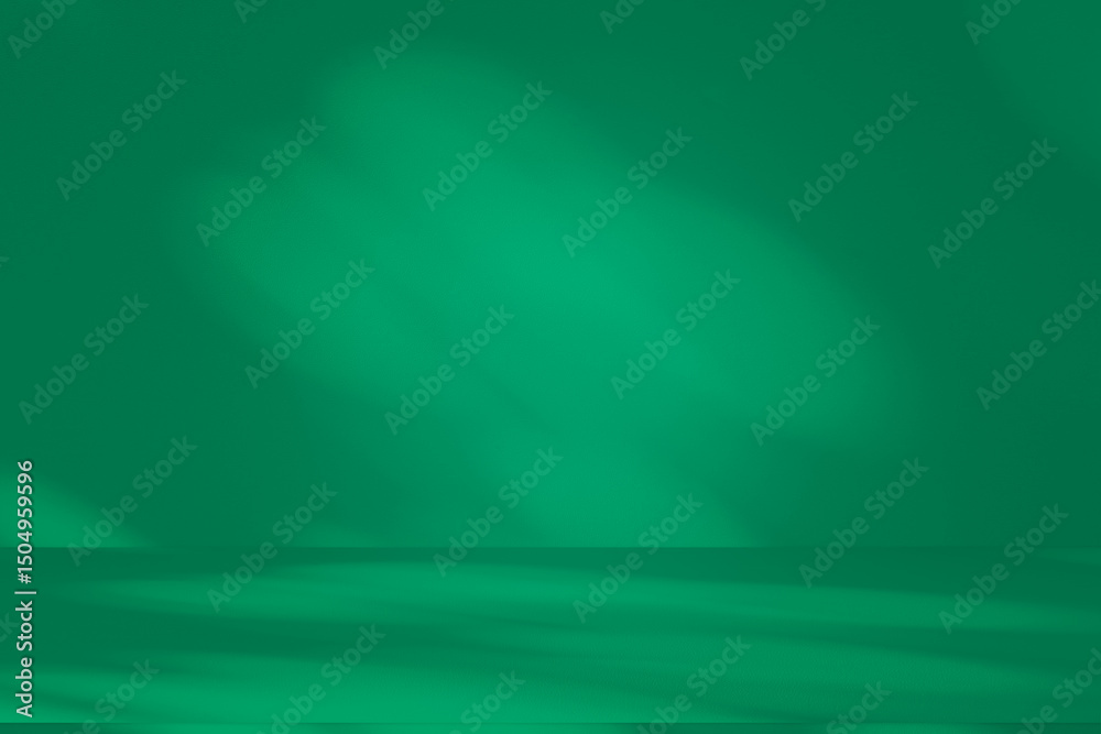 Leinwandbilder wall interior background, studio and backdrops show products. with leaf shadow from window color gre